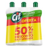 Kit Limpeza Multiuso Cif Antibac Squeeze 500ml 3 Unidades